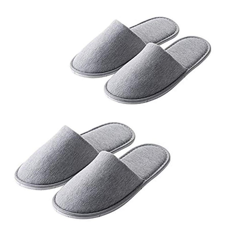 Rocutus 2 Pair Disposable Slippers Disposable Slippers Bulk Guest Slippers Travel Portable Polyester-cotton Slippers Home Interior Slippers Hotel Special Anti-skid Shoes Cotton Trailer - Image 1
